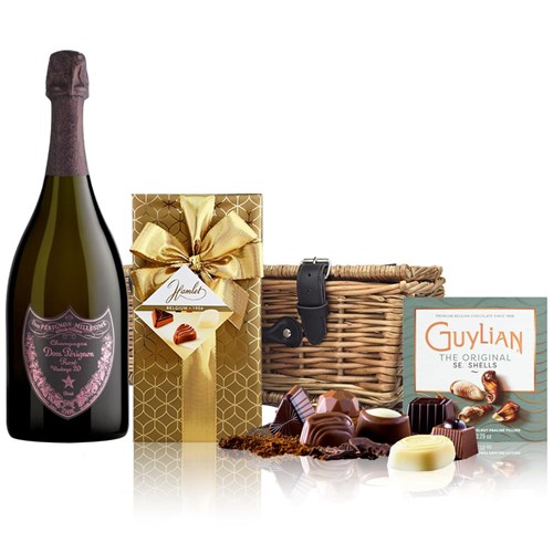 Dom Perignon Vintage Rose 75cl 2009 And Chocolates Hamper